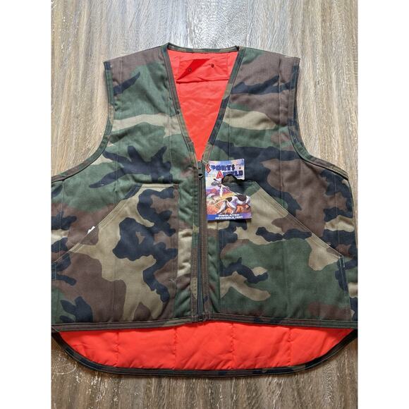 Sports Afield Reversible Hunting Vest Camo Orange Pockets Men’s Medium NEW NWT - Picture 1 of 5
